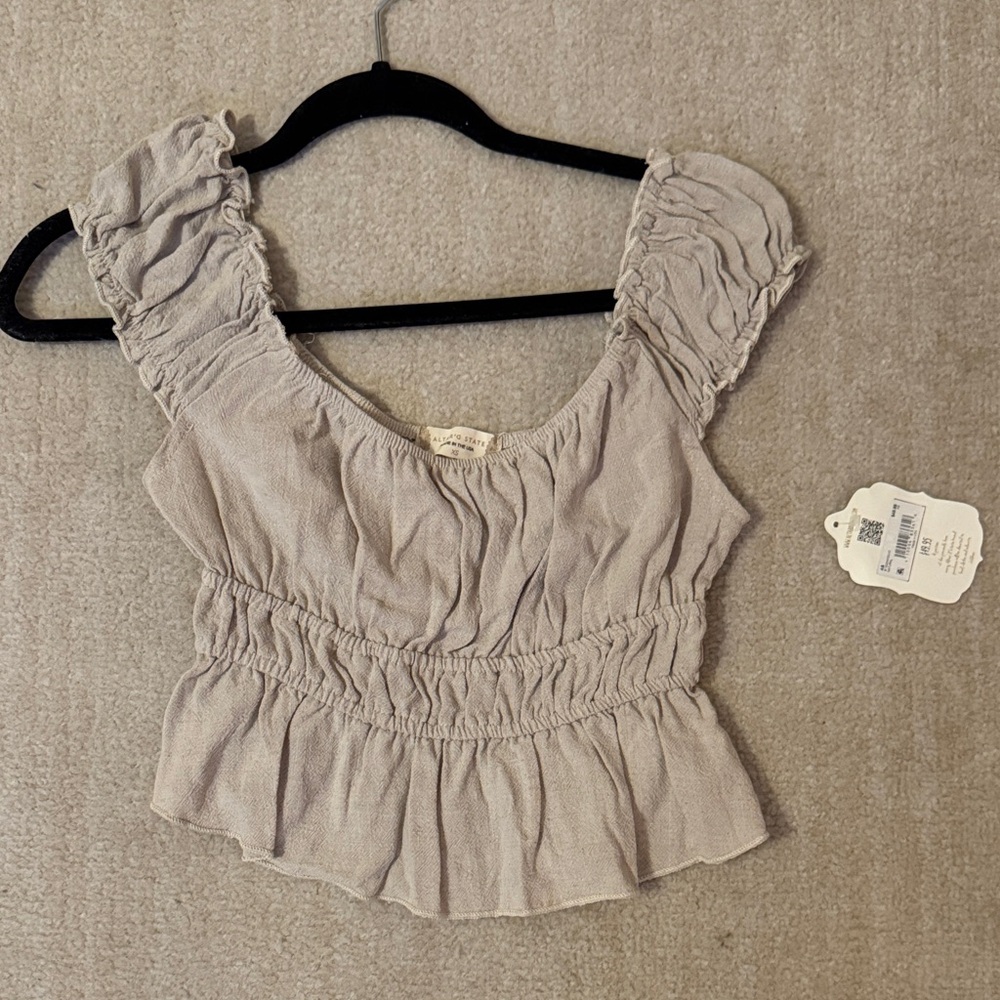 Altar'd State Ruffled Cream Blouse